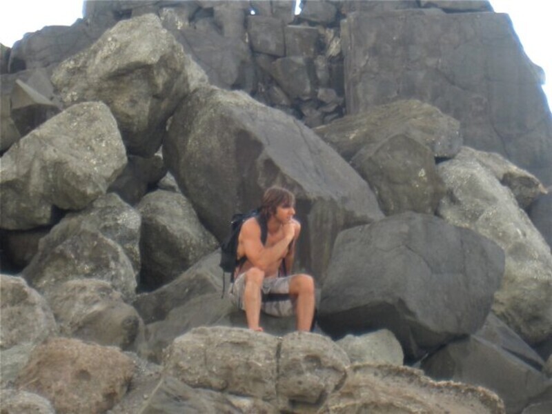 Nicholas Papadonis in Costa Rica near Rocks